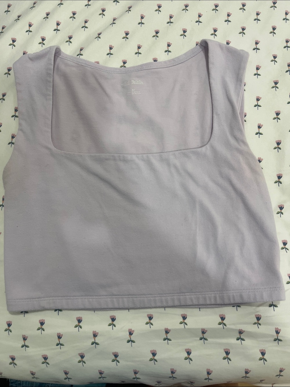 wild fable Lavender Square-Neck Crop Tank
